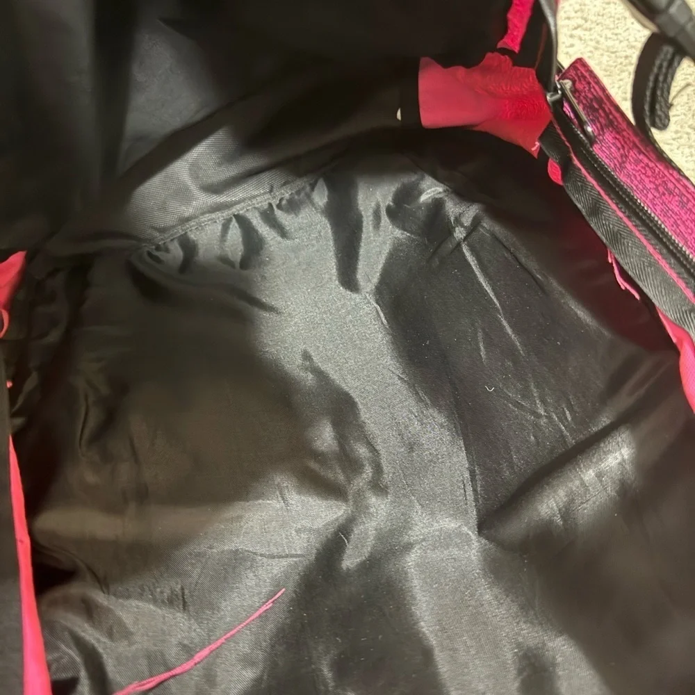 PINK Victoria's Secret Pink and Black Backpack with Sporty Design